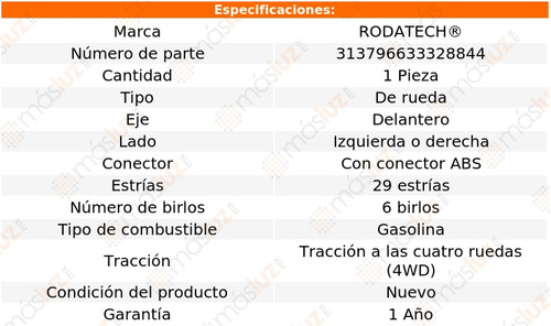 (1) Maza Rueda Del Pathfinder V6 4.0l 05/12 Rodatech Foto 5