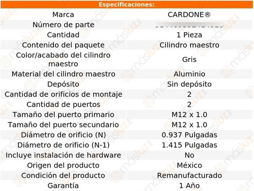 (1) Bomba De Frenos Volkswagen Passat 12 Cardone Reman Foto 4