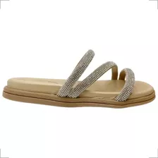 Chinelo Feminino Casual Beira Rio De Tiras Strass 8488.108