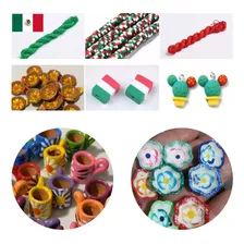 Kit Bisuteria Fimo Mes Patrio Tricolor Septiembre Pulseras