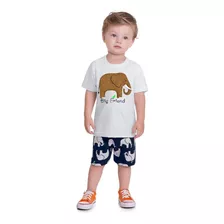 Conjunto Kyly Infantil Masculino Verão Short Animais 1 A 8