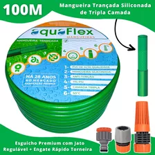 Mangueira De Jardim Trançada Antitorção Aquaflex 100mt.