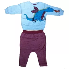 Conjunto De Moletom Frio Bebê Menino Dragão Tileesul