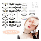 25 Gargantilla Choker Necklaces Black Lace,accesorios Collar