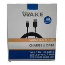 Cable Usb Wake 2mts Tipo C Carga Rapida Gama Alta Tienda Vir