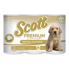 Papel Higiénico Scott Premium Comfort Triple Hoja 12 Rollos