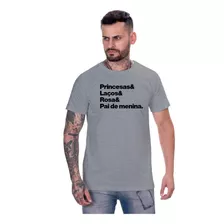 Camiseta Frase Personalizada Princesas & Laços Pai De Menina