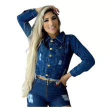 Jaqueta Jeans Feminina Clássica Curta