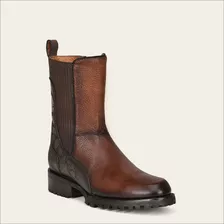 Bota Urbana Cuadra En Piel Genuina De Venado 4o03ve