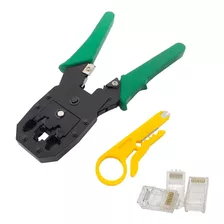 Kit Alicate Para Crimpar Rj45 E 10 Conectores Rj45