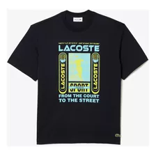 Camiseta Lacoste Relaxed Fit Com Estampa De René Lacoste