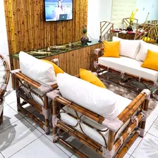 Poltronas E Sofá Moderno Tecido Impermeáv Móveis Bambú Fibra