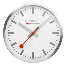 Reloj De Pared Mondaine, Esfera Blanca, Cuarzo - Diám. 25cm
