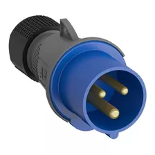 Plug Industrial Macho 2p+t 32a 200/250v 6h Ip44 Azul Abb