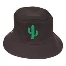 1 Chapéu Bucket Hat Liso Estampa Com Bordado De Cacto