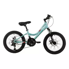 Mountain Bike Infantil Totem Elise R20 12 21v Frenos De Disco Mecánico Cambios Shimano Tourney Color Celeste/rojo/blanco Con Pie De Apoyo