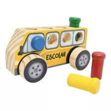 Brinquedo Educativo Bondinho Escolar De Encaixe