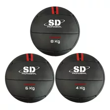 Medball Set Balón Medicinal 4, 6 Y 8kg Crossfit Fitness