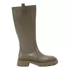 Bota Cuero Mujer Americanino Chelhigh Ol Verde Oliva