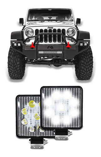 Par Faros 9 Hiper Led Auxiliar Estrobo 27w Universal 4x4  Foto 2