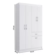 Guarda Roupa Solteiro 4 Portas Flex Color Marbella Doripel Cor Branco