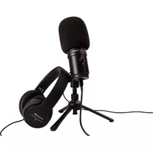 Kit De Microfono Usb + Auriculares Zoom Zum-2 Podcast Pack