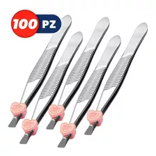 100pz Pinzas Cejas Depilar Acero Inoxidable Profesionales Color Ab