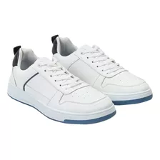 Zapatilla Hombre Ecocuero Detalle Blanco Corona