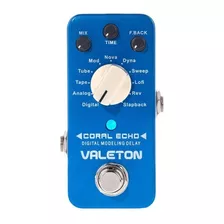 Pedal Valeton Cdl3 Coral Echo 11 Tipos De Delay Color Celeste