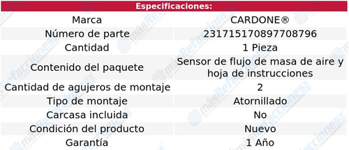 (1) Sensor Maf Cardone Mazda Rx-8 Del 2004 Al 2011 Foto 5