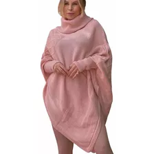 Casaco Frio Tricô Poncho Lindo Feminino Roupa Moda Inverno