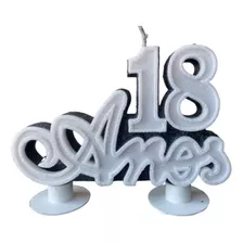Vela Aniversário 18 Anos Prata Luxo Festa