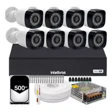 Kit Segurança Cftv 8 Câmeras Dvr Intelbras Fullhd 1080p 