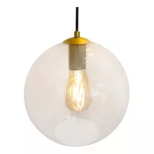 Pendente Dourado Com Globo Âmbar Para 1 Lâmpada New Boru