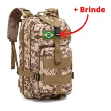 Mochila Tática Militar Impermeável Reforçada 30l Exército Cor Deserto