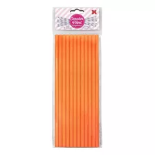 Canudo De Papel Laranja 6mmx200mm - 4326 - 12 Unidades