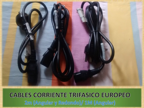 Cable Corriente Trifasico Europeo Angular Y Redondo