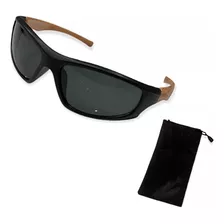 Óculos De Sol Masculino Casual Preto E Marrom Proteção Uv
