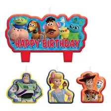 Amscantoy Story 4 Blue And Red Birthday Cake Candle Set, 4 P
