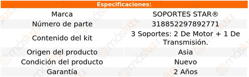 3 Sop Caja Motor P/ Volkswagen Beetle L5 2.5l 12/14 S. Star Foto 2