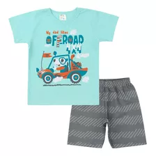 Conjunto Infantil Menino Verão Bebê My Dad Likes Off Road