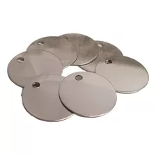 Placas De Identificação Inox Bolinha 2,5cm Cao E Gato 100pç Cor Cinza Redondo