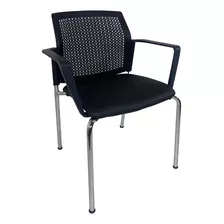 Silla Escritorio Fija Pvc C-ap Base Cromo Logan Tisera C43