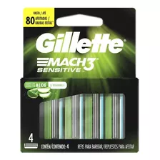 Kit 2 Carga Gillette Mach3 Sensitive- 4 Un Cada