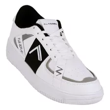 Tenis Casual Hombre Blanco Tacto Piel Clasben 06903945