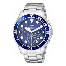 Reloj Hombre Fossil Fs5724 Cuarzo Pulso Plateado En Acero