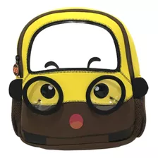 Mochila Infantil Escolar Carro Em Neoprene Bolsos Laterais