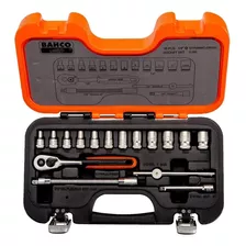 Set Juego Bocallaves Bahco 1/4'' Métrico 16 Piezas Kit S160 Color Naranja