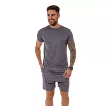 Kit Conjunto Dry Fit Masculina Camiseta Short Academia Slim