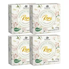 4un Sabonete Vegetal Rosas Brancas 170g Davene